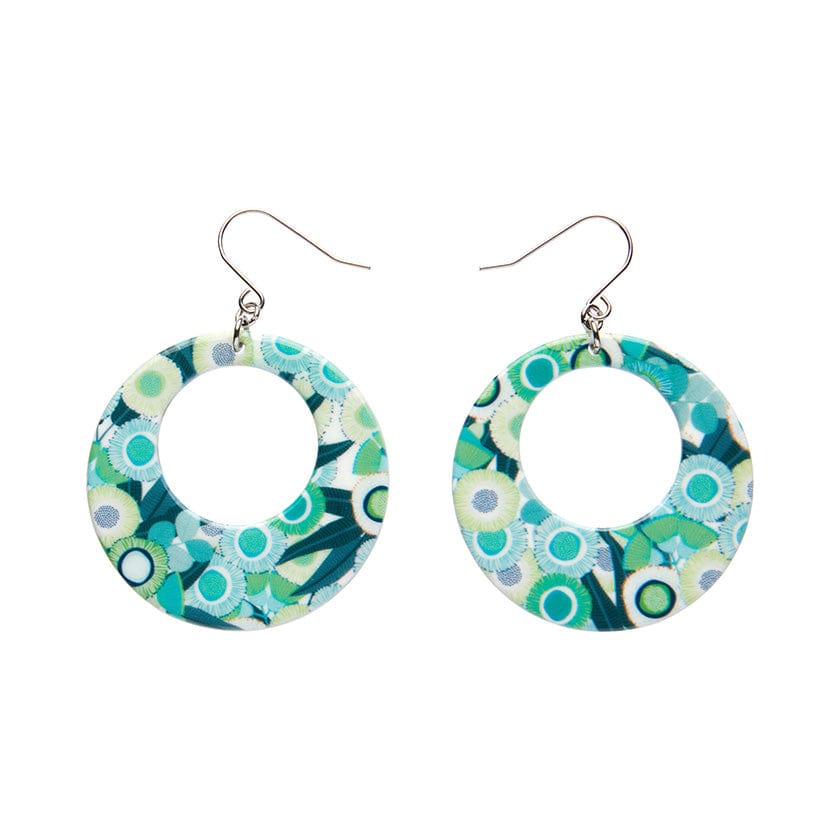 Green Gum Circle Drop Earrings - Green  -  Erstwilder Essentials  -  Quirky Resin and Enamel Accessories