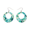 Green Gum Circle Drop Earrings - Green