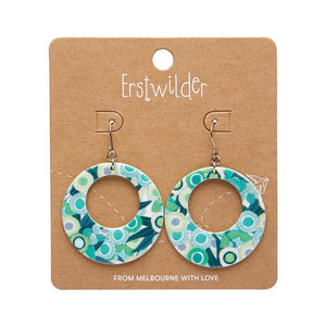 Green Gum Circle Drop Earrings - Green  -  Erstwilder Essentials  -  Quirky Resin and Enamel Accessories