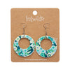 Green Gum Circle Drop Earrings - Green