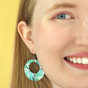 Green Gum Circle Drop Earrings - Green  -  Erstwilder Essentials  -  Quirky Resin and Enamel Accessories