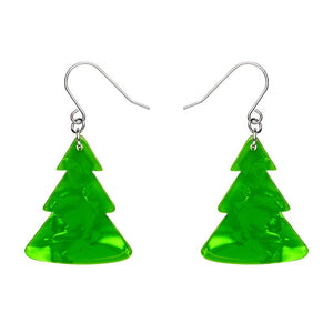 Tree Ripple Drop Earrings - Green  -  Erstwilder Essentials  -  Quirky Resin and Enamel Accessories