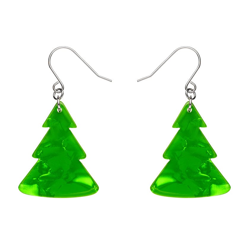 Tree Ripple Drop Earrings - Green  -  Erstwilder Essentials  -  Quirky Resin and Enamel Accessories