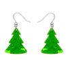 Tree Ripple Drop Earrings - Green