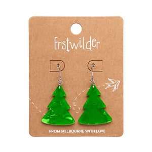 Tree Ripple Drop Earrings - Green  -  Erstwilder Essentials  -  Quirky Resin and Enamel Accessories