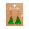 Tree Ripple Drop Earrings - Green