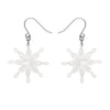 Snowflake Ripple Drop Earrings - White  -  Erstwilder Essentials  -  Quirky Resin and Enamel Accessories