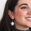 Snowflake Ripple Drop Earrings - White