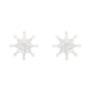 Snowflake Ripple Stud Earrings - White  -  Erstwilder Essentials  -  Quirky Resin and Enamel Accessories