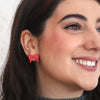 Bow Ripple Stud Earrings - Red  -  Erstwilder Essentials  -  Quirky Resin and Enamel Accessories