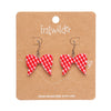 Bow Gingham Drop Earrings - Red  -  Erstwilder Essentials  -  Quirky Resin and Enamel Accessories
