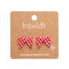 Bow Gingham Stud Earrings - Red  -  Erstwilder Essentials  -  Quirky Resin and Enamel Accessories
