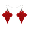 Baubles Glitter Drop Earrings - Red  -  Erstwilder Essentials  -  Quirky Resin and Enamel Accessories