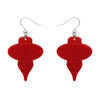 Baubles Glitter Drop Earrings - Red