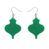 Baubles Glitter Drop Earrings - Green  -  Erstwilder Essentials  -  Quirky Resin and Enamel Accessories