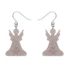 Angel Glitter Drop Earrings - Silver
