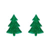 Green Christmas Tree Stud Earrings