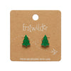 Green Christmas Tree Stud Earrings