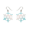 Iridescent Snowflake Drop Earrings