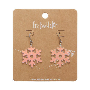 Iridescent Snowflake Drop Earrings  -  Erstwilder Essentials  -  Quirky Resin and Enamel Accessories