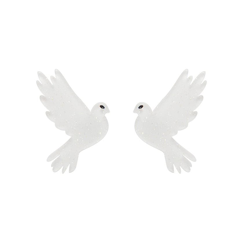White Dove Stud Earrings  -  Erstwilder Essentials  -  Quirky Resin and Enamel Accessories