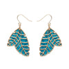 Leaf Textured Emerald Resin Drop Earrings - Gold  -  Erstwilder Essentials  -  Quirky Resin and Enamel Accessories