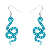 Snake Textured Resin Drop Earrings - Emerald  -  Erstwilder Essentials  -  Quirky Resin and Enamel Accessories
