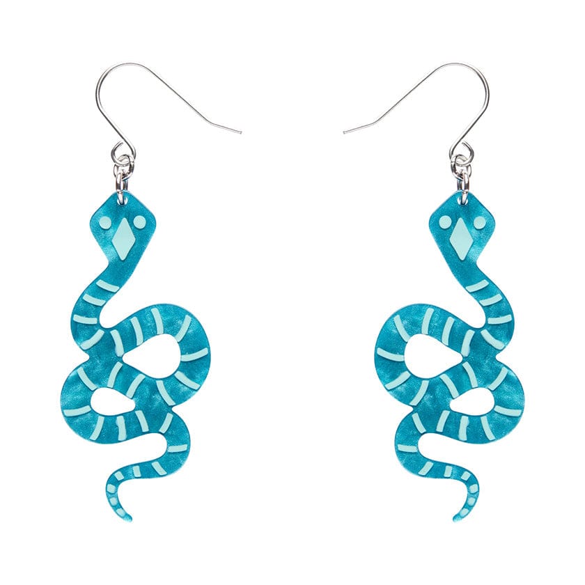 Snake Textured Resin Drop Earrings - Emerald  -  Erstwilder Essentials  -  Quirky Resin and Enamel Accessories