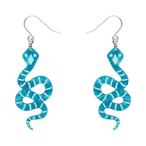 Snake Textured Resin Drop Earrings - Emerald  -  Erstwilder Essentials  -  Quirky Resin and Enamel Accessories