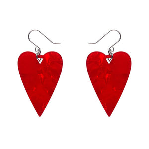 From the Heart Essential Drop Earrings - Red  -  Erstwilder Essentials  -  Quirky Resin and Enamel Accessories