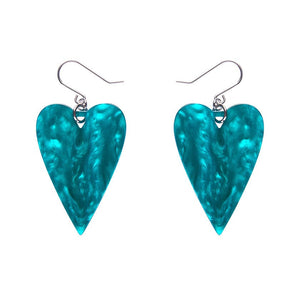 From the Heart Essential Drop Earrings - Green  -  Erstwilder Essentials  -  Quirky Resin and Enamel Accessories