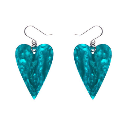 From the Heart Essential Drop Earrings - Green  -  Erstwilder Essentials  -  Quirky Resin and Enamel Accessories