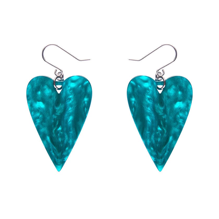 From the Heart Essential Drop Earrings - Green  -  Erstwilder Essentials  -  Quirky Resin and Enamel Accessories
