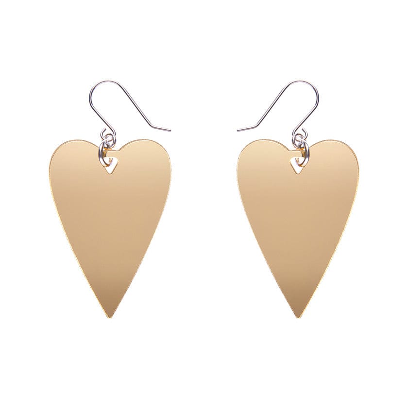From the Heart Essential Drop Earrings - Gold  -  Erstwilder Essentials  -  Quirky Resin and Enamel Accessories