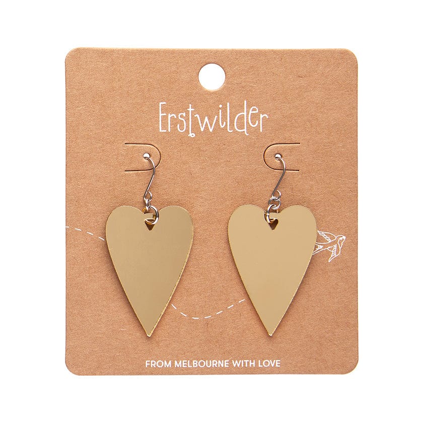 From the Heart Essential Drop Earrings - Gold  -  Erstwilder Essentials  -  Quirky Resin and Enamel Accessories