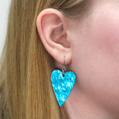 From the Heart Essential Drop Earrings - Blue  -  Erstwilder Essentials  -  Quirky Resin and Enamel Accessories