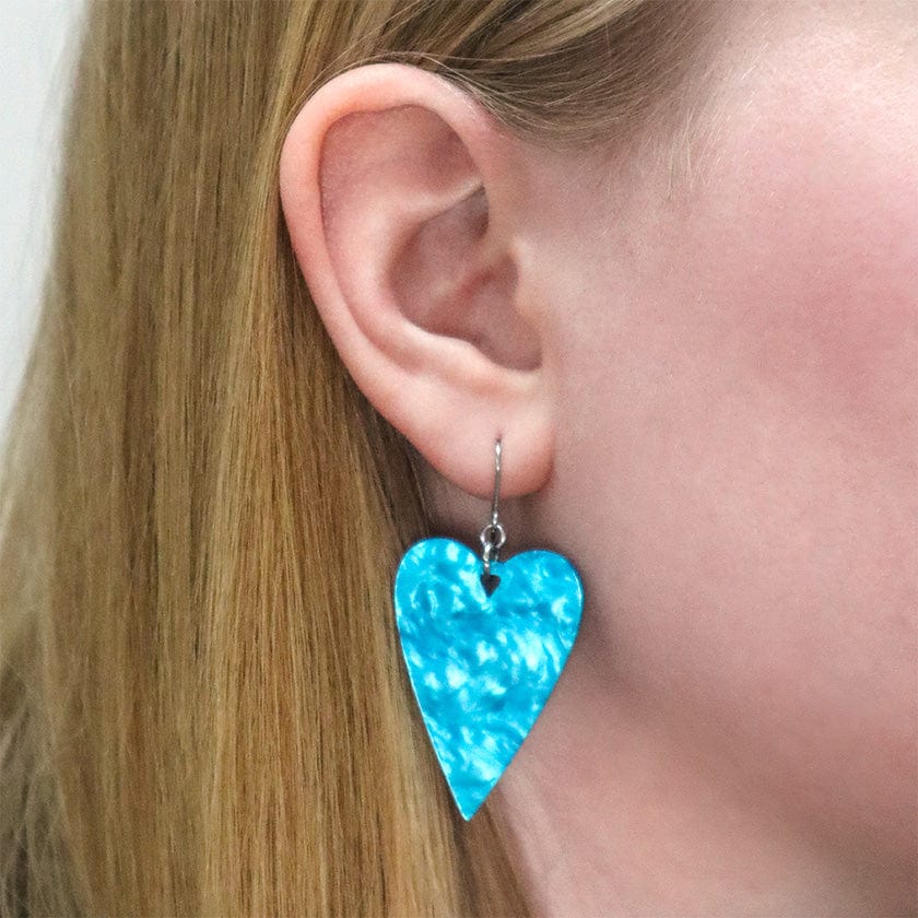 From the Heart Essential Drop Earrings - Blue  -  Erstwilder Essentials  -  Quirky Resin and Enamel Accessories