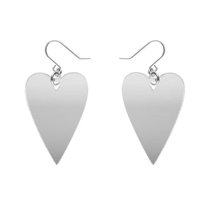 From the Heart Essential Drop Earrings - Silver  -  Erstwilder Essentials  -  Quirky Resin and Enamel Accessories