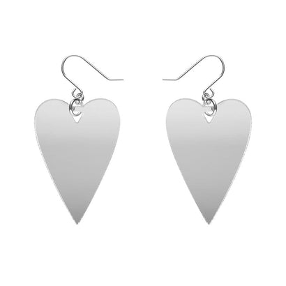 From the Heart Essential Drop Earrings - Silver  -  Erstwilder Essentials  -  Quirky Resin and Enamel Accessories