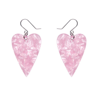 From the Heart Essential Drop Earrings - Pink  -  Erstwilder Essentials  -  Quirky Resin and Enamel Accessories