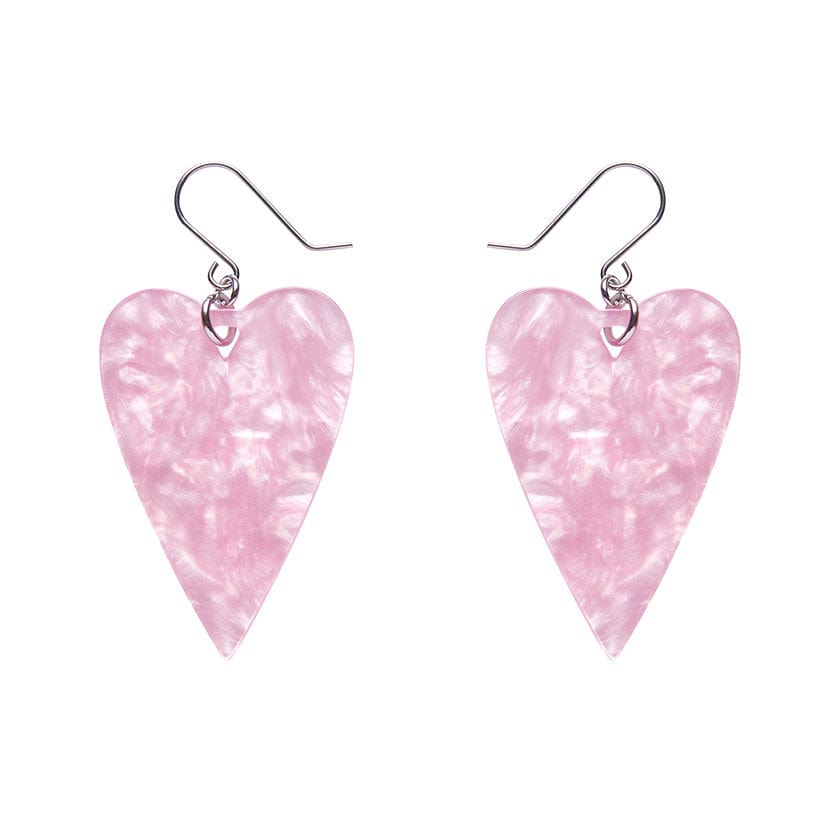 From the Heart Essential Drop Earrings - Pink  -  Erstwilder Essentials  -  Quirky Resin and Enamel Accessories