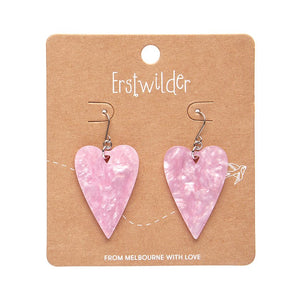 From the Heart Essential Drop Earrings - Pink  -  Erstwilder Essentials  -  Quirky Resin and Enamel Accessories