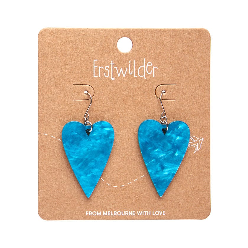 From the Heart Essential Drop Earrings - Blue  -  Erstwilder Essentials  -  Quirky Resin and Enamel Accessories