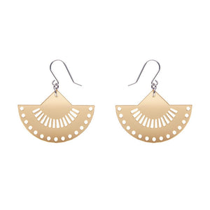 Boho Fan Essential Drop Earrings - Gold  -  Erstwilder Essentials  -  Quirky Resin and Enamel Accessories