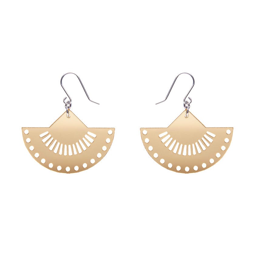 Boho Fan Essential Drop Earrings - Gold  -  Erstwilder Essentials  -  Quirky Resin and Enamel Accessories