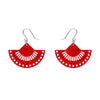 Boho Fan Essential Drop Earrings - Red