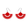 Boho Fan Essential Drop Earrings - Red