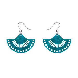 Boho Fan Essential Drop Earrings - Green  -  Erstwilder Essentials  -  Quirky Resin and Enamel Accessories