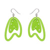 Atomic Boomerang Drop Earrings - Green  -  Erstwilder Essentials  -  Quirky Resin and Enamel Accessories