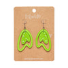 Atomic Boomerang Drop Earrings - Green  -  Erstwilder Essentials  -  Quirky Resin and Enamel Accessories